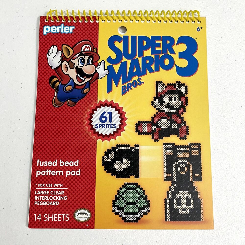 Perler Beads Super Mario Bros 3 Pattern Pad 14 Pages - 61 Designs! Craft Book
